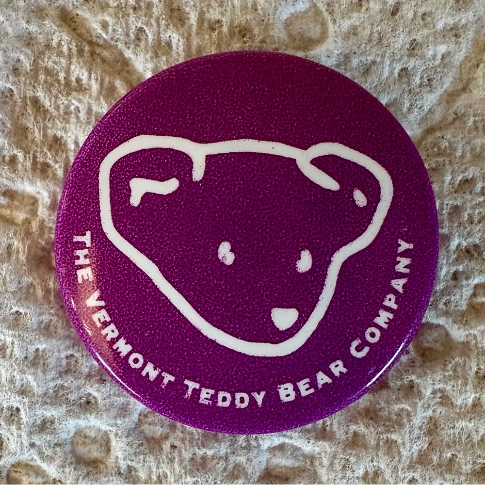 Vintage Purple Vermont Teddy Bear Company Button